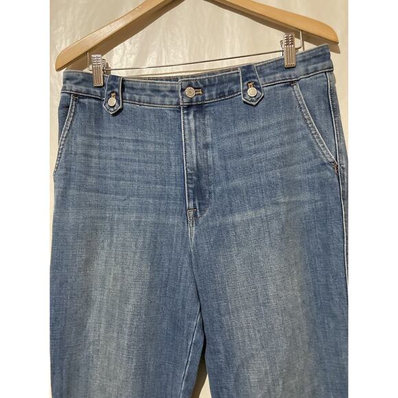 Talbots Womens Flare Leg Jeans 12 Blue High Rise Medium Wash - Picture 5 of 7